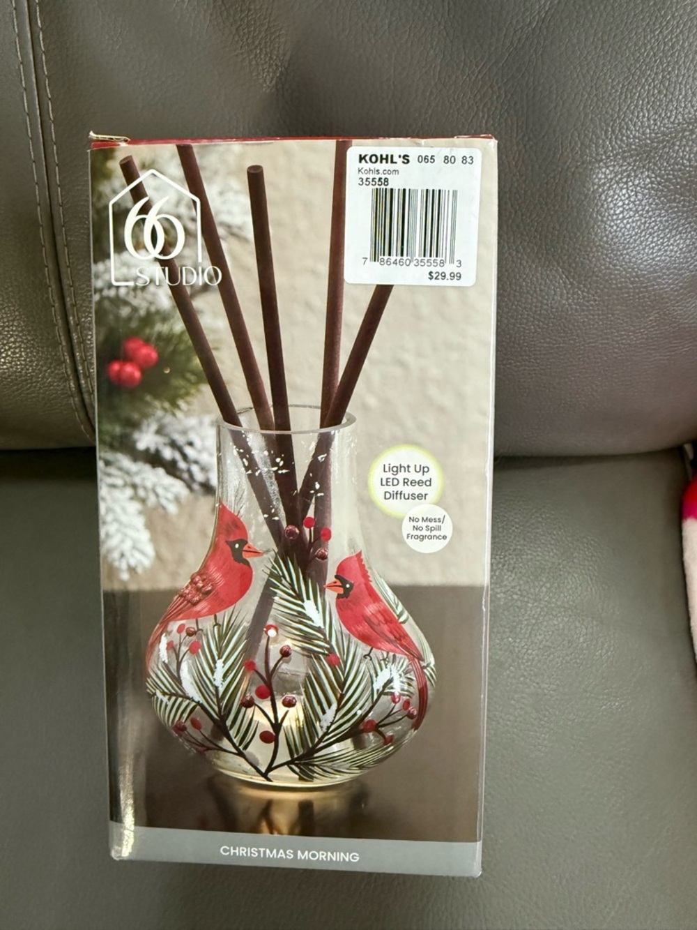 Studio Cardinal Holiday LED Reed Diffuser - Red and Green
